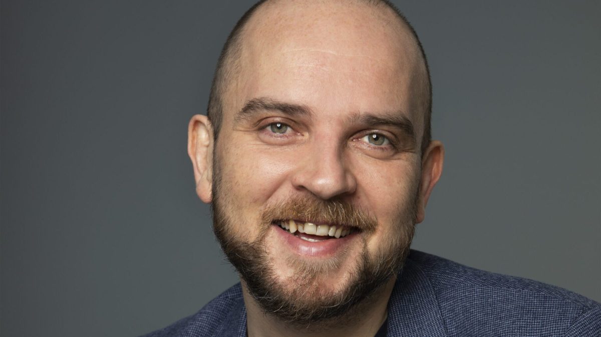 a man looking at the camera