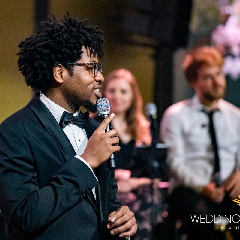 a man wearing a microphone