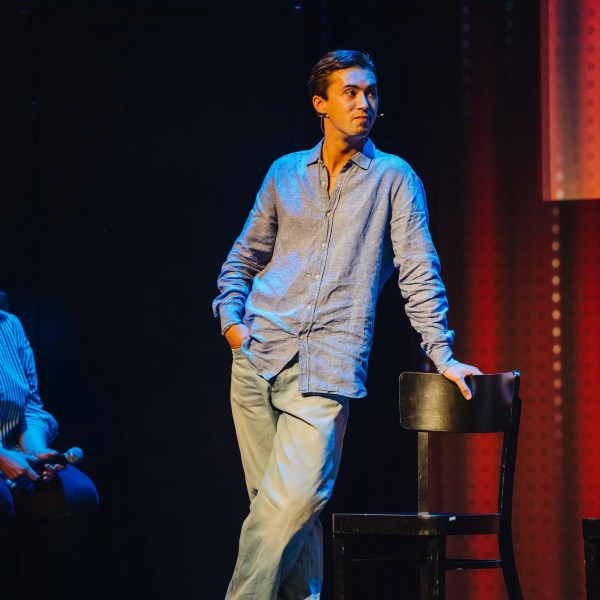 a man standing on a stage