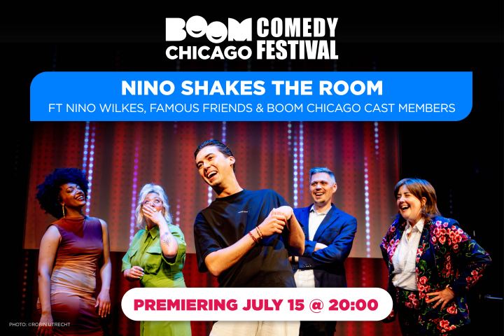 Promotional image of Nino Wilkes and the Boom Chicago Cast