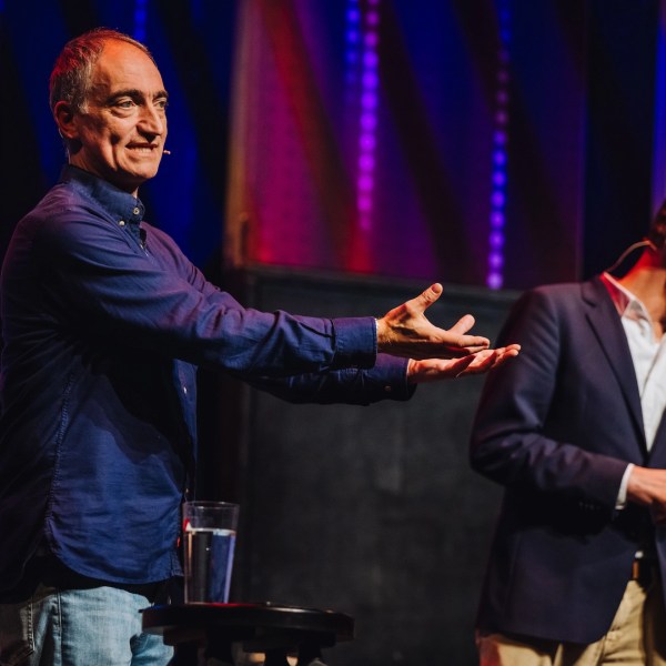 a man standing on a stage
