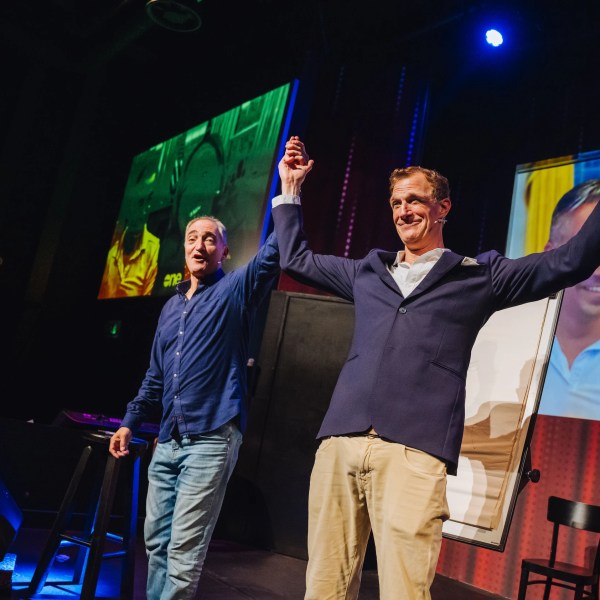 a man standing on a stage