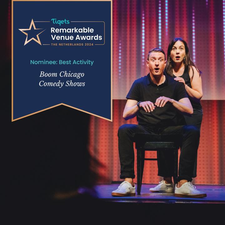 Tiqets Remarkable Venue Awards_square4 Andrew McCammon and Erin Island on stage.