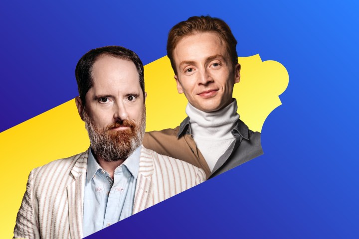 Shot of Improv XL promotional image with Brendan Hunt and Derek Scott Mitchell